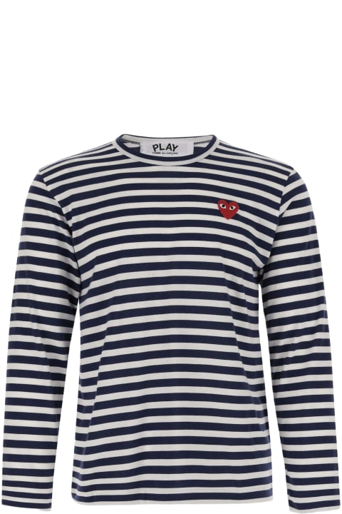 Clothing Sale for Men Comme des Garçons Long Sleeve T-shirt With Striped Pattern And Logo