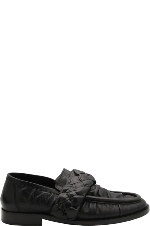 ウィメンズ サンダル Bottega Veneta Black Leather Astaire Loafers
