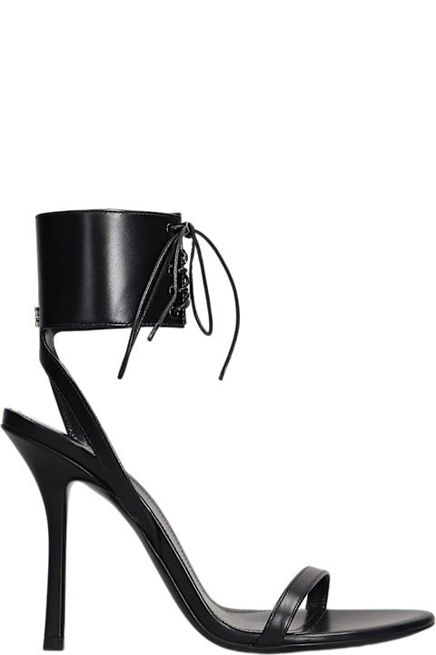 Shoes for Women Givenchy 4g Liquid Lace Up Sandals In Black Leather