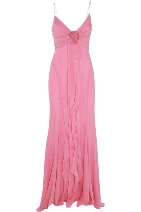 ウィメンズ新着アイテム Blumarine Pink Silk Maxi Dress