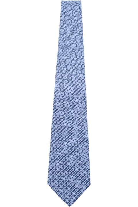 Ferragamo for Men Ferragamo Blue And Light Blue Silk Tie