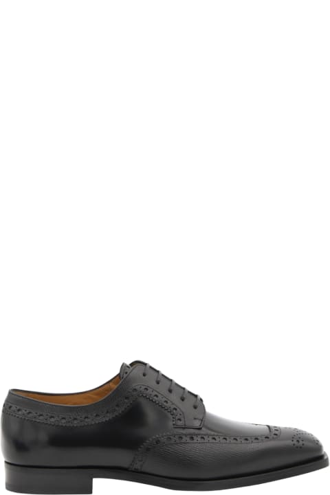 Ferragamo Loafers & Boat Shoes for Men Ferragamo Black Leather Lace Up Shoes