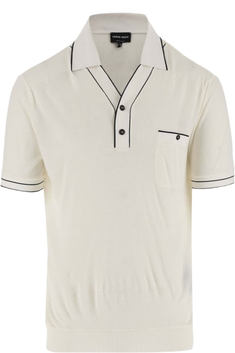 Giorgio Armani for Men Giorgio Armani Wool And Viscose Blend Polo Shirt