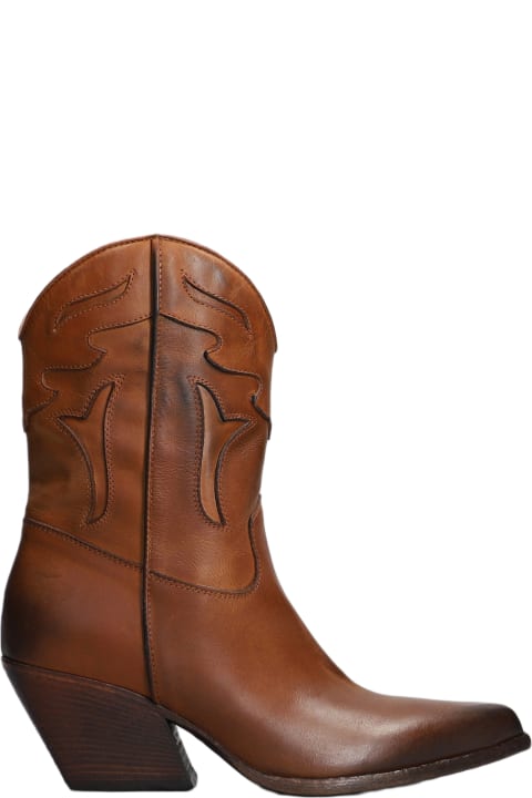 Elena Iachi Boots for Women Elena Iachi Texan Ankle Boots In Leather Color Leather