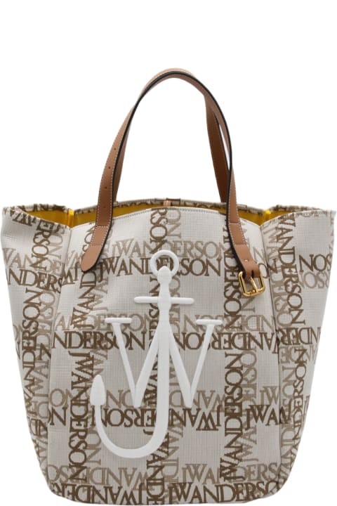 Bags Sale for Men J.W. Anderson Brown Jacquard Cotton Blend Tote Bag