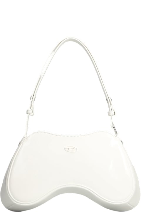 أدوات منزلية Diesel Play Shoulder Shoulder Bag In White Leather