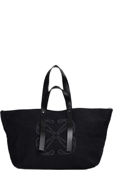 Off-White Women Off-White Day Off Large Tote In Black Cotton