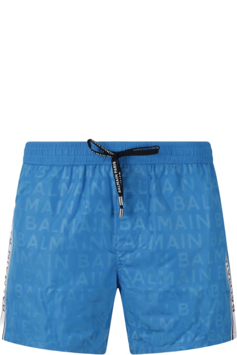 Balmain Swimwear for Men Balmain Logo Swim Shorts