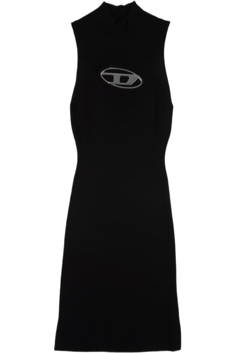 Diesel Dresses for Women Diesel M-onerva Black rib-knitted turtleneck dress- M Onerva