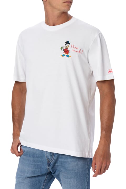 أدوات منزلية MC2 Saint Barth Man Cotton T-shirt With Scrooge Print And Embroidery | ©disney Special Edition