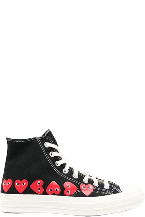 Shoes for Men Comme des Garçons Play Multi Heart Ct70 Low Top Converse collaboration Chuck Taylor 70s black canvas high sneaker