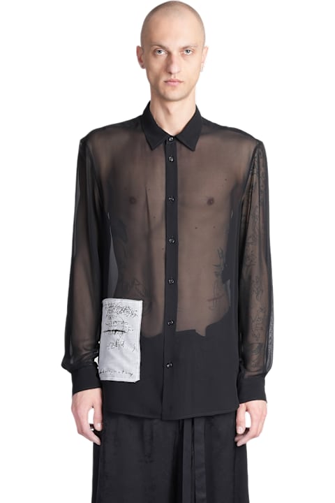Ann Demeulemeester for Men Ann Demeulemeester Andre Shirt In Black Silk