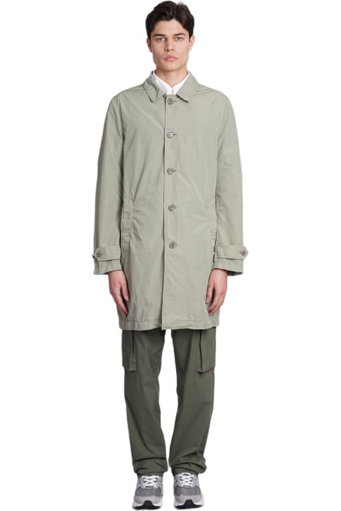 Aspesi Coats & Jackets for Men Aspesi Impermeabile Lemon Coat In Green Polyester