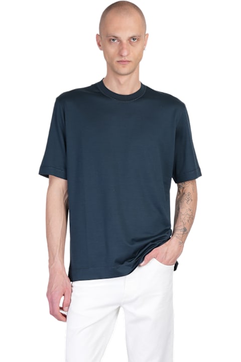 Zegna ملابس علوية لـ القسم الرجالي Zegna T-shirt In Green Cotton