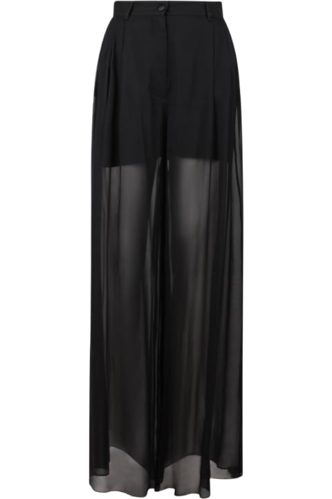 Dolce & Gabbana Pants & Shorts for Women Dolce & Gabbana Wide-leg Stretch-silk Trousers