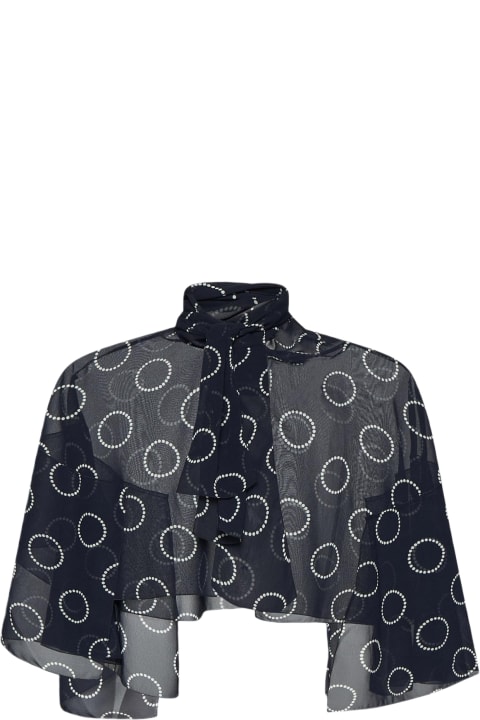 Prada Coats & Jackets for Women Prada Polka Dot Print Georgette Cape