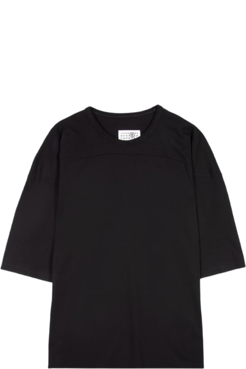 MM6 Maison Margiela for Men MM6 Maison Margiela T-shirt Black Relaxed T-shirt With 3/4 Sleeves Lenght