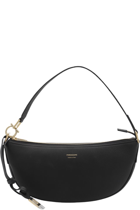 Homeware Ferragamo Black Leather Hobo Xs Crossbody Bag