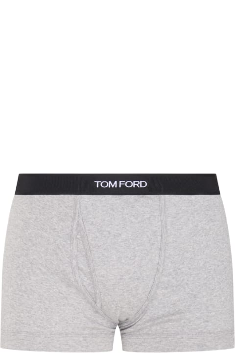 Underwear for Men Tom Ford Grey Cotton Blend Boxer
