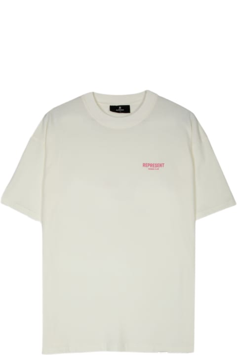 REPRESENT Topwear for Women REPRESENT Represent Owners Club T-shirt White cotton t-shirt with pink logo - Owners Club T-shirt