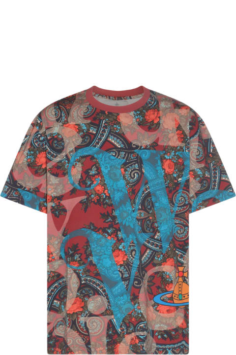Fashion for Women Vivienne Westwood Rose Paisley Cotton T-shirt