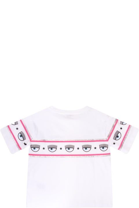 Chiara Ferragni T-Shirts & Polo Shirts for Girls Chiara Ferragni White Cotton Eye T-shirt