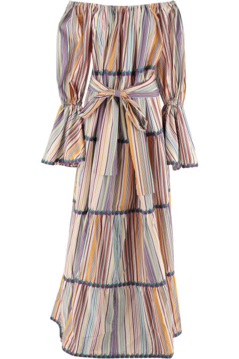 Flora Sardalos Clothing for Women Flora Sardalos Cotton Maxi Dress With Striped Pattern