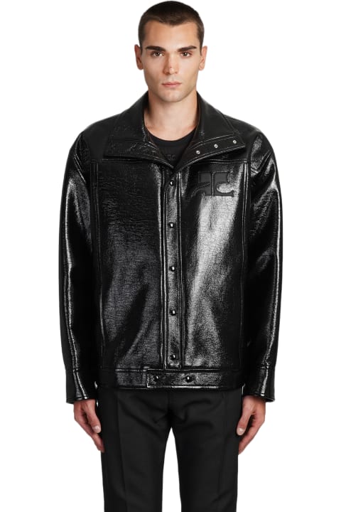 Courrèges Coats & Jackets for Men Courrèges Leather Jacket In Black Polyuretan