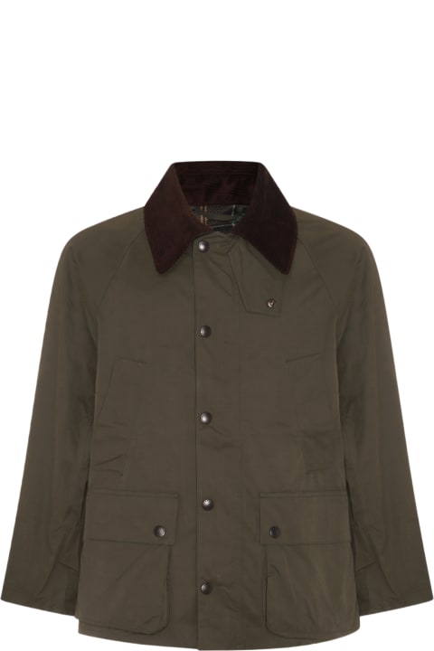Barbour Coats & Jackets for Men Barbour Khaki Green Cotton Blend Bedale Coat