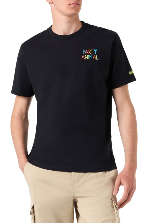 MC2 Saint Barth Clothing for Men MC2 Saint Barth Man T-shirt With Party Animal Embroidery | Niki Dj Special Edition