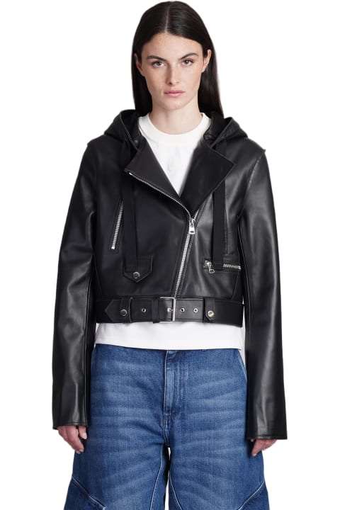Coats & Jackets for Women J.W. Anderson Biker Jacket In Black Leather