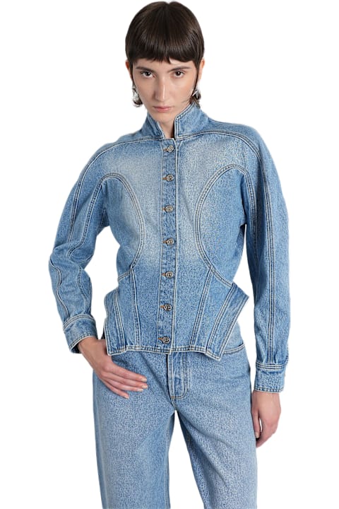 Homeware Mugler Denim Jackets In Blue Denim