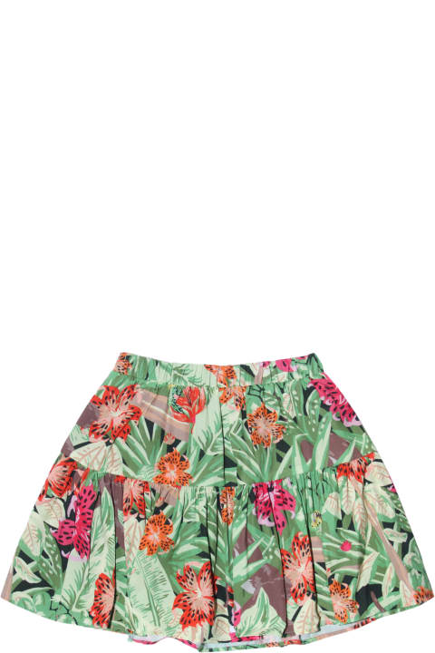 Bottoms for Girls Kenzo Green Viscose Jungle Skirt