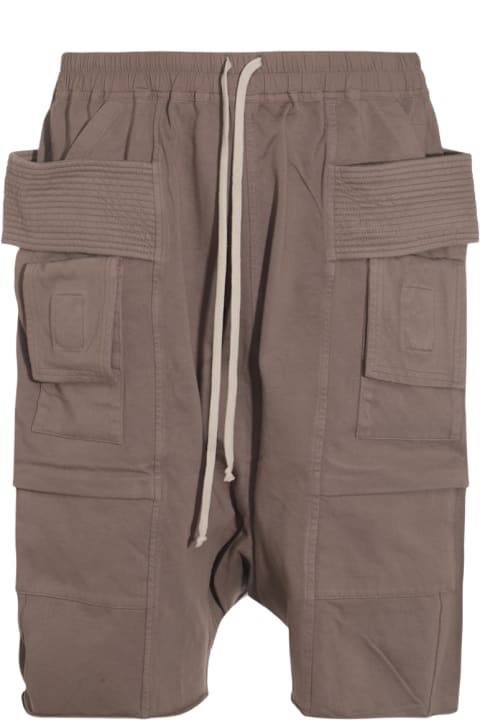 DRKSHDW Pants for Men DRKSHDW Beige Cotton Creatch Cargo Shorts
