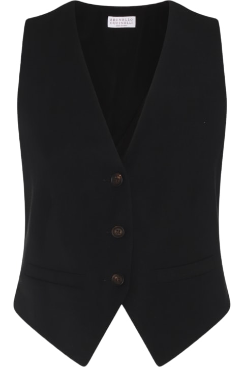 Brunello Cucinelli Coats & Jackets for Women Brunello Cucinelli Black Viscose Top