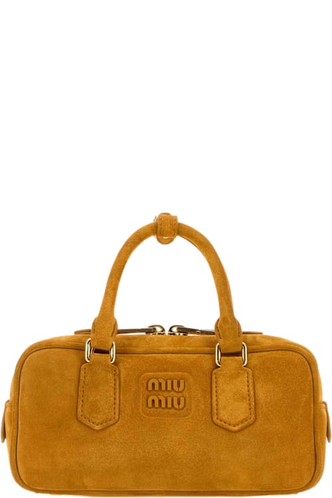 Miu Miu for Women Miu Miu Mustard Suede Arcadie Handbag