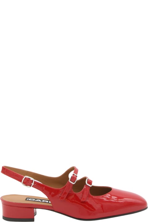 Shoes for Women Carel Red Leather Slingback Mary Janes Pumps