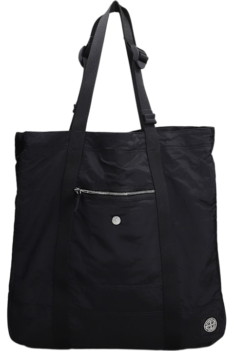 Stone Island Tote In Black Polyamide