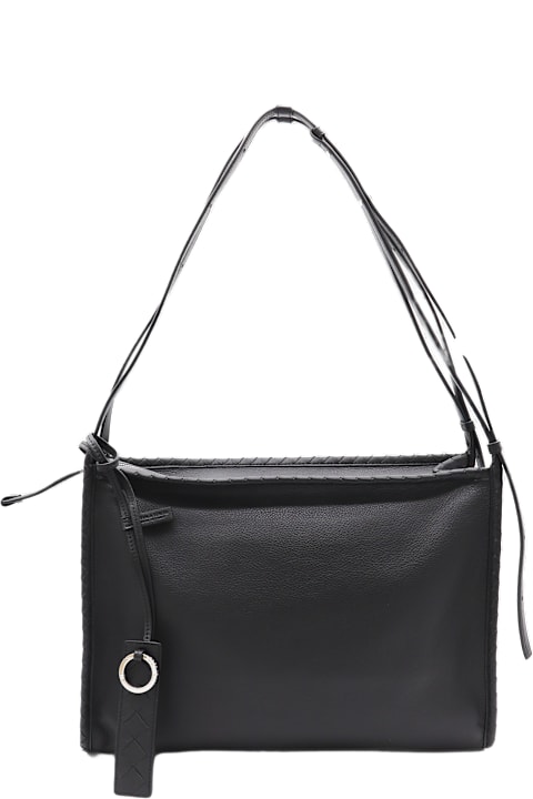 Homeware Bottega Veneta Black Leather Corriere Bag