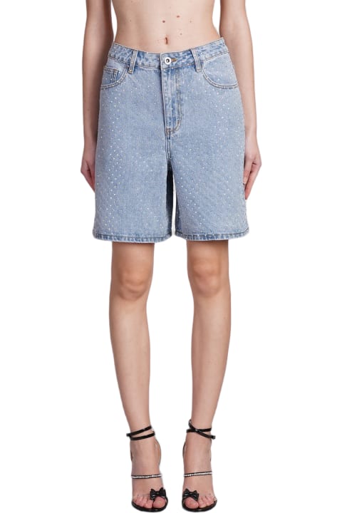 self-portrait Pants & Shorts for Women self-portrait Shorts In Blue Cotton