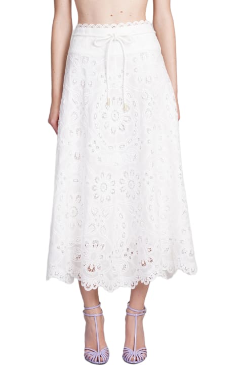 ウィメンズ Zimmermannのスカート Zimmermann Skirt In White Cotton