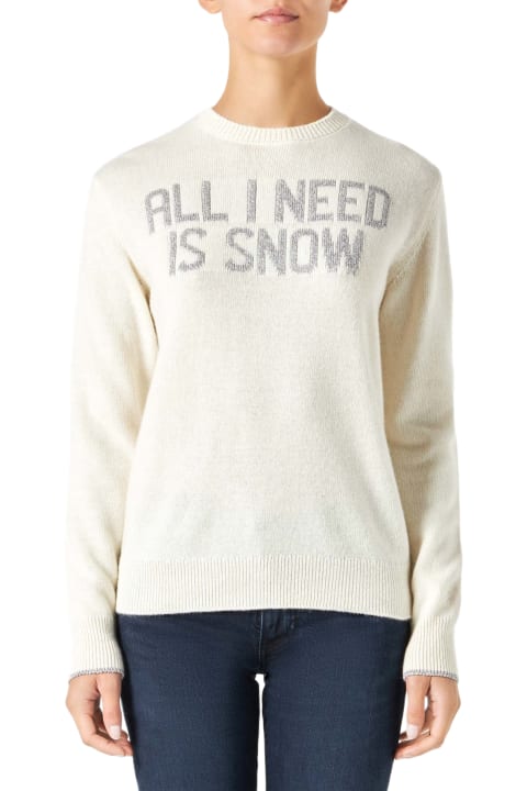 MC2 Saint Barth Clothing for Women MC2 Saint Barth Woman Sweater With All I Need Is Snow Lettering