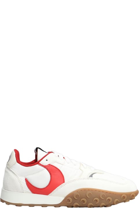Marine Serre Sneakers for Women Marine Serre Ms Rise 22 Sneakers In White Suede And Fabric