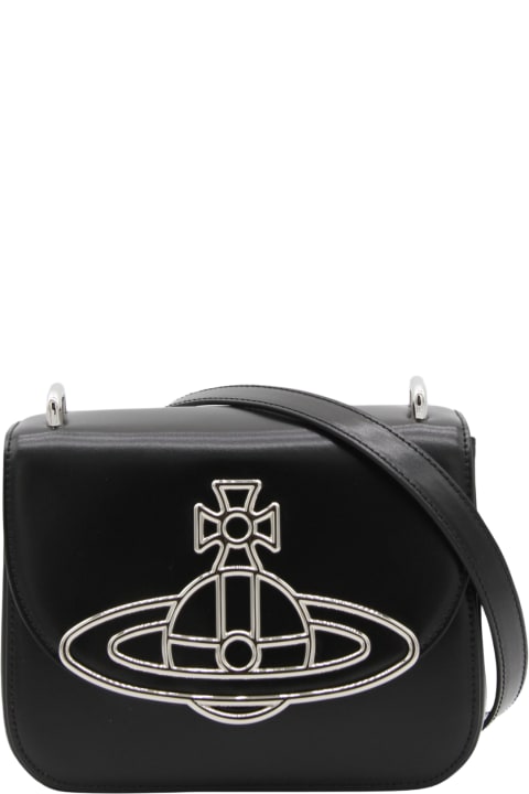 Shoulder Bags for Women Vivienne Westwood Black Leather Linda Crossbody Bag