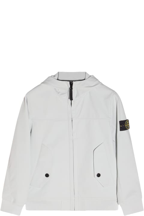 Stone Island معاطف وجواكت لـ أولاد Stone Island White Casual Jacket