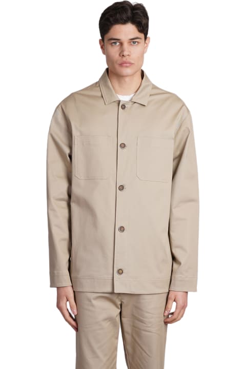 Coats & Jackets for Men Holy Caftan Sandy Sz Casual Jacket In Beige Cotton