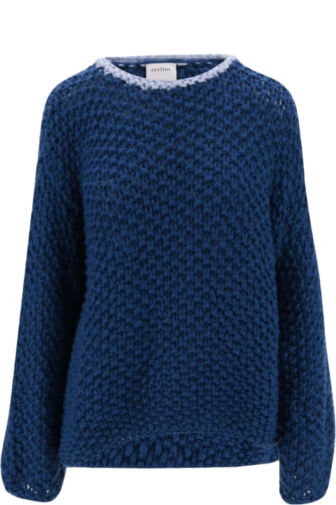 Merino Wool Blend Sweater With Contrasting Edges