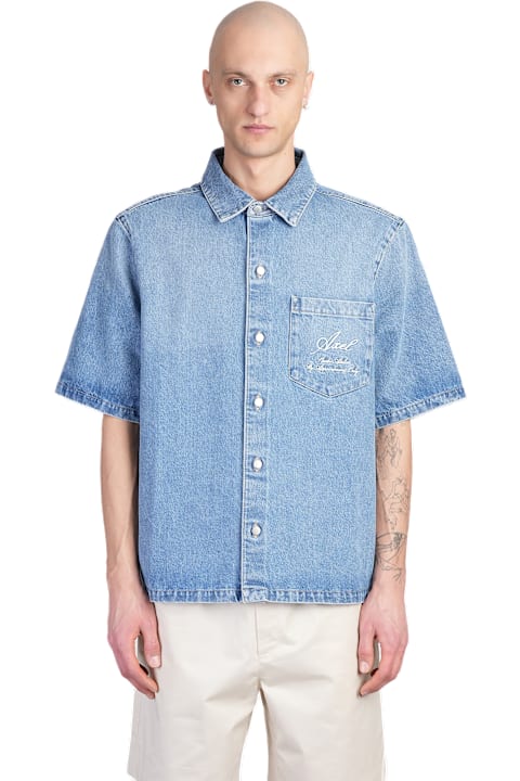 Axel Arigato for Men Axel Arigato Shore Denim Shirt Shirt In Cyan Denim