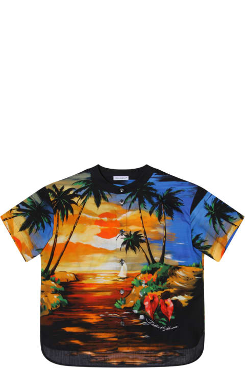Dolce & Gabbana Shirts for Girls Dolce & Gabbana Hawaii Cotton Shirt