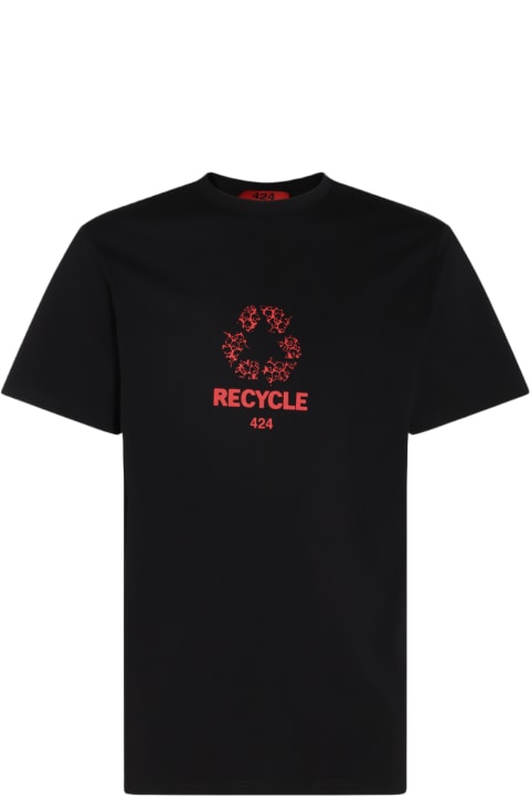 FourTwoFour on Fairfax for Men FourTwoFour on Fairfax Black And Red Cotton Blend T-shirt